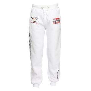 Pantalon de Jogging en molleton blanc, taille élastiquée avec liens