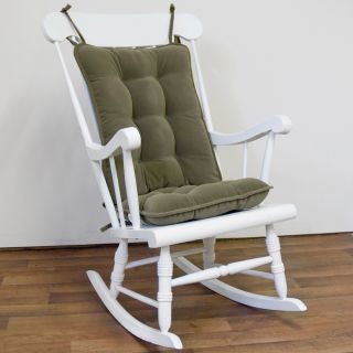 Willow Green Green Ribbed Microfiber Standard Rocking Chair Cushion
