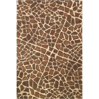 Giraffe Mosaic Brown Rug (51 x 76)