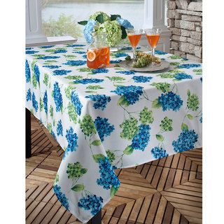 Hydrangea Print 60x104 inch Indoor/Outdoor Rectangular Tablecloth