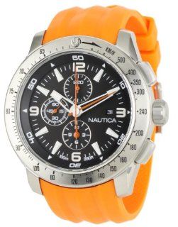 Nautica Mens N17568G NST 101 Orange Resin and Black Dial Watch