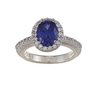 Tacori IV Sterling Silver Simulated Sapphire and CZ Epiphany Ring