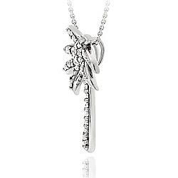 DB Designs Sterling Silver Diamond Accent Palm Tree Necklace