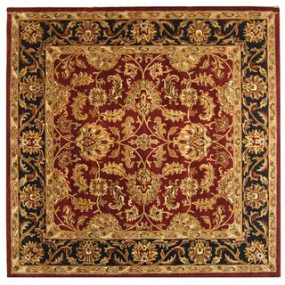Handmade Heritage Kashan Burgundy/ Black Wool Rug (4 Square