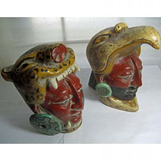 of 2 Ceramic Aztec Warrior Heads (Mexico) Today $119.99