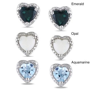 heart shaped gemstone stud earrings msrp $ 119 88 today $ 47 49 $ 59