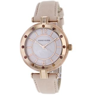Anne Klein Womens Stainless Steel Leather Strap Watch Today $74.99