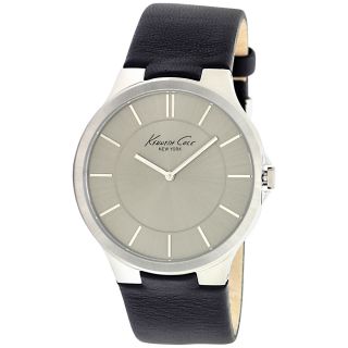 Kenneth Cole Mens Slim Black Leather Strap Grey Dial Watch Today $79