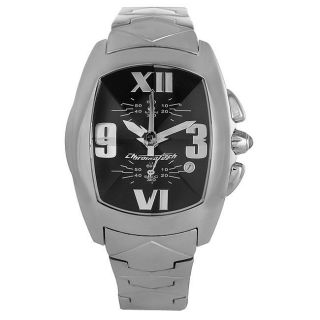 Chronotech Mens Prisma Stainless Steel Black Dial Watch