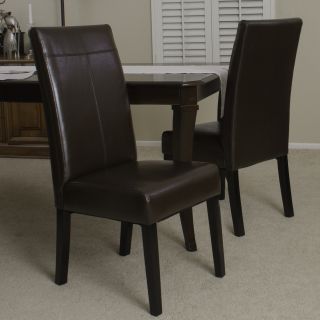Christopher Knight Home Lissa Chocolate Brown PU Dining Chairs (Set of
