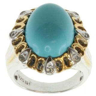 Michael Valitutti Two tone Reconstituted Turquoise Ring Today $82.69