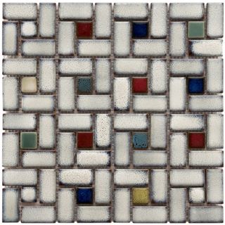 Somertile Tuscan Spiral Cascade Ceramic Mosaic Tiles (Pack of 10