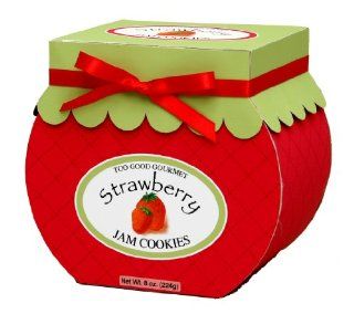 Too Good Gourmet Strawberry Jam Jar Cookies, 8 Ounce Red Boxes (Pack