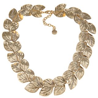 Carolee CZ 17 inch Leaf Collar Necklace