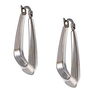 La Preciosa High polish Stainless Steel Square Hoop Earrings