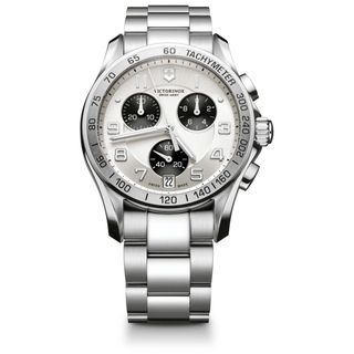 Swiss Army Mens Chrono Classic Silver Dial Watch