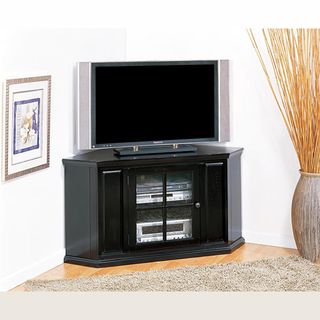 Rubbed Black 46 inch Corner TV Stand & Media Console