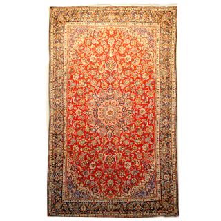 Isfahan Hand knotted Red/Navy Rug   99 x 131 (Iran)