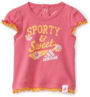 adidas Baby Girls Infant Superstar Tee, Bright Pink, 3