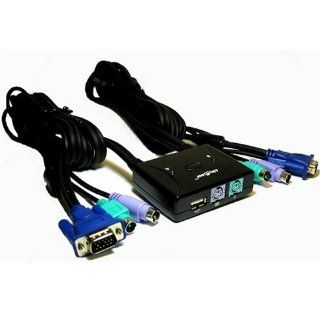 LinXcel PU 121B 2 Ports PS2 with 1 Port USB KVM Switch