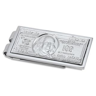 Stainless Steel Polished 100 Dollar Bill Money Clip