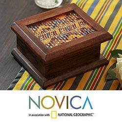 Wood and Cotton Maya Town Decorative Box (Guatemala) Today $28.49