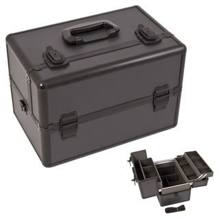 Justcase Black Dot Extendable Tray Cosmetic Makeup Case