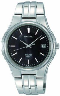 Seiko Mens SNE121 Stainless Steel Analog with Black Dial Watch