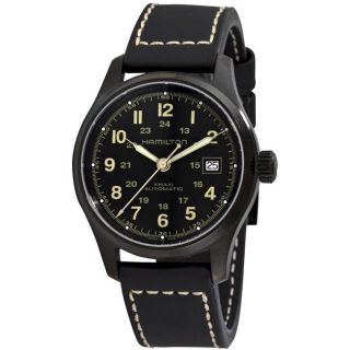 Hamilton Mens Khaki Field Black Strap Automatic Watch
