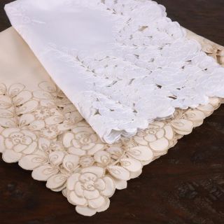 Embroidered Floral Cut work 65x140 inch Tablecloth