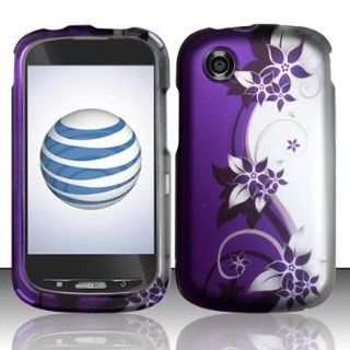 Purple Silver Vine Faceplate Hard Shell Cover Phone Case