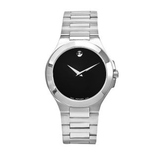 Movado Mens Corporate Exclusive Stainless Steel Black Dial Watch
