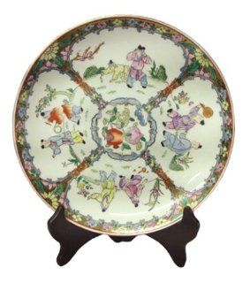 Chinese porcelain plate, boys and pomegranate design
