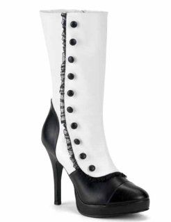 Spats Sexy Victorian Boots Blk/Wht Womens Boots Splendor 130 Shoes