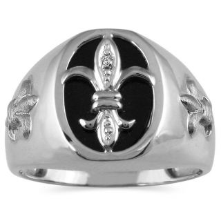 10k White Gold Onyx and Diamond Mens Ring Today $314.99 4.0 (1
