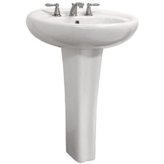 Fontaine White Porcelain Bathroom Sink and Faucet Combo