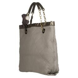 Lanvin Amalia Grey Quilted Leather Tote Bag