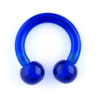 One Acrylic Circular Barbell 10g 1/2 UV Blue, Acrylic