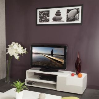 LOGO Banc TV 120cm Blanc   Achat / Vente MEUBLE TV   HI FI LOGO Banc