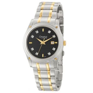 Caravelle by Bulova Mens Diamond Stainless and Yellow Goldplated