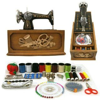 Singer Vintage Style Sewing Box w/ 137 pc. Accessories