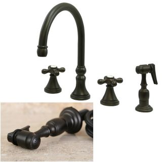 Oil Rubbed Bronze 4 hole Kitchen Faucet and Brass Sprayer Today $214