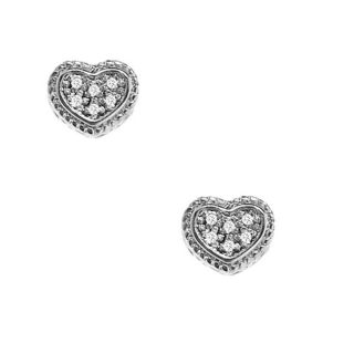 Miadora Sterling Silver 1ct TDW Diamond Heart Earrings MSRP $439.56