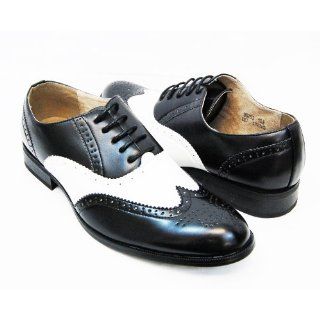 Shoes Black And White Wingtip Shoes