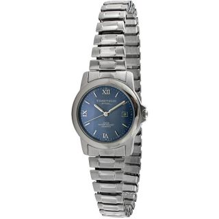 Timetech Womens Blue Dial Stainless Steel Expansion Watch