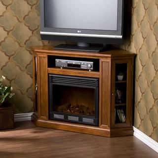 Belvedere Mahogany Media Console Electric Fireplace