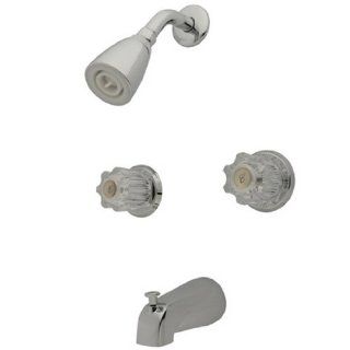 Kingston Brass KB141 Twin Acrylic Handle Tub and Shower Faucet