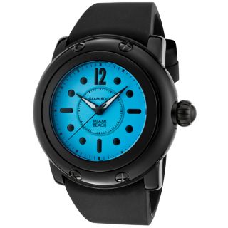 Glam Rock Unisex Miami Beach Black Silicone Watch