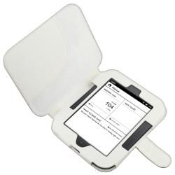 White Leather Case for Barnes and Noble Nook 2