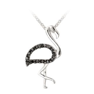 DB Designs Sterling Silver Black Diamond Accent Filigree Cat Necklace